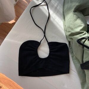 Urban Outfitters Black Halter Crop Top
